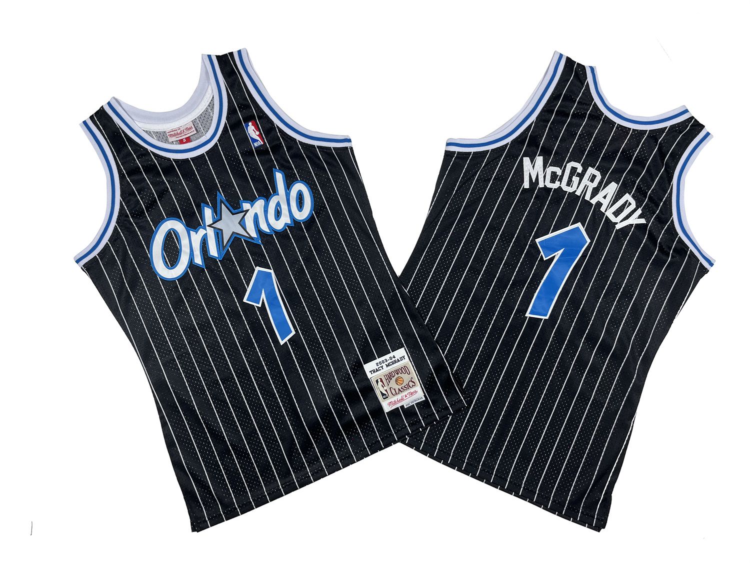 Men Orlando Magic #1 Mcgrady Black Throwback NBA Jersey->golden state warriors->NBA Jersey